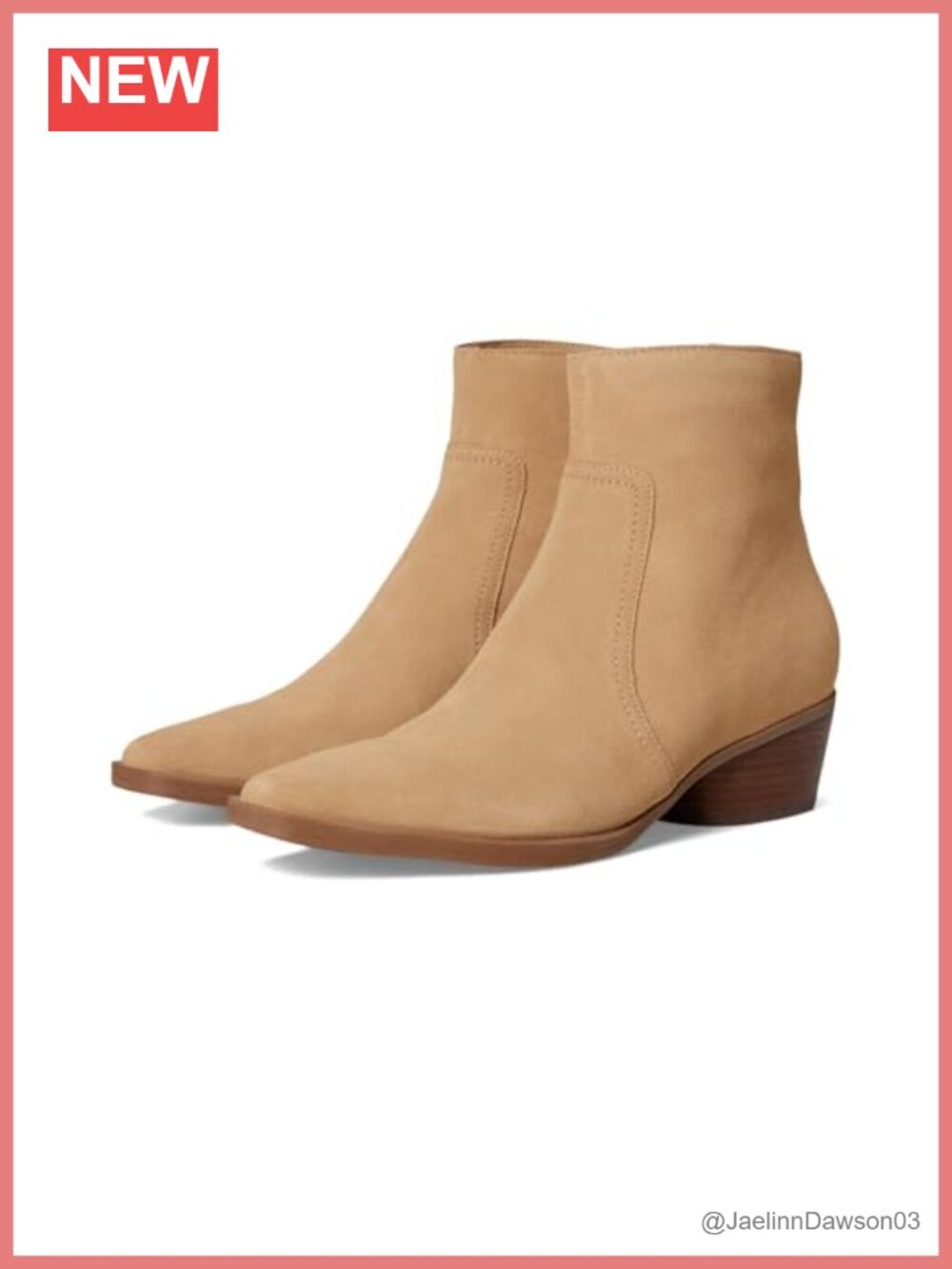 Dolce Vita Fahari H2O Water Resistant Ankle Bootie Pointed Toe Block Heel Suede